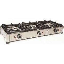 Επιτραπέζιες εστίες (3) αερίου 12kW ανά εστία 117x40x20cm ΦΑΕ.003
