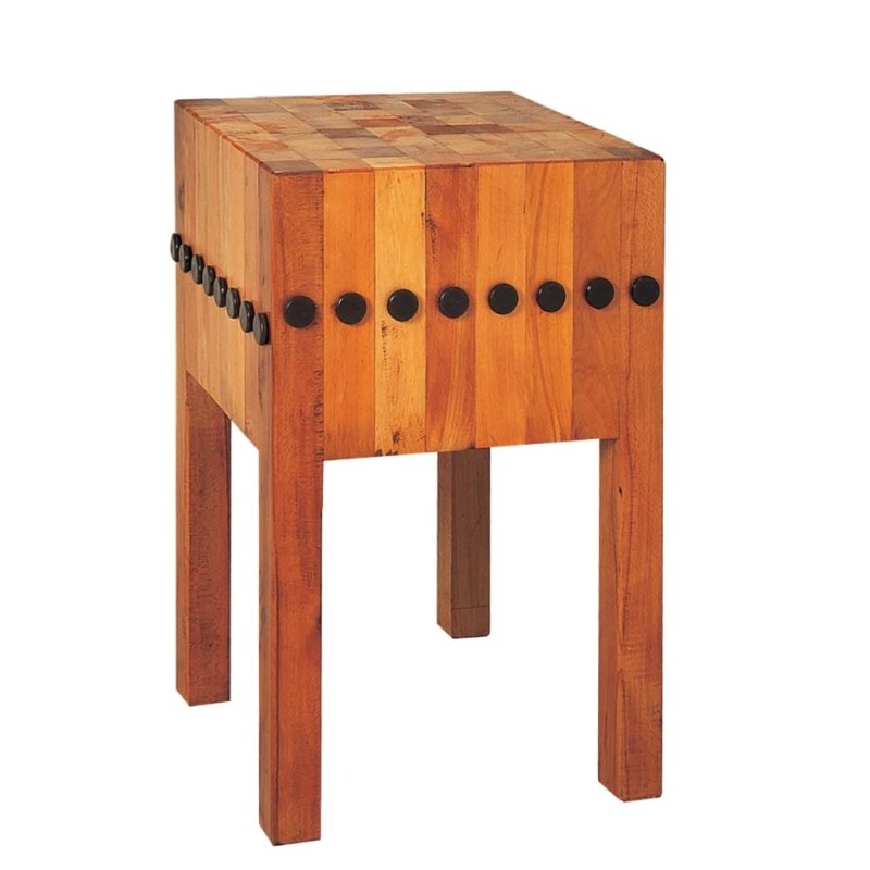 Κούτσουρο κοπής κρέατος 60x60x25cm βιδωτό οξιά τετράγωνο