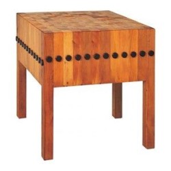 Κούτσουρο κοπής κρέατος 60x60x40cm βιδωτό οξιά τετράγωνο