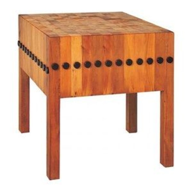 Κούτσουρο κοπής κρέατος 60x60x40cm βιδωτό οξιά τετράγωνο