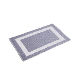 Πατάκι μπάνιου γκρι με λευκή κορνίζα 50 x 75 cm, 700gr/m²