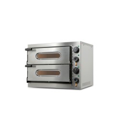 Διπλός φούρνος πίτσας SMALL/C2 με τζάμι στην πόρτα διαμέτρου 2Χ33Ø (χωρητικότητα 2 πίτσες Ø33) OLYMPIA ΙΤΑΛΙΑΣ