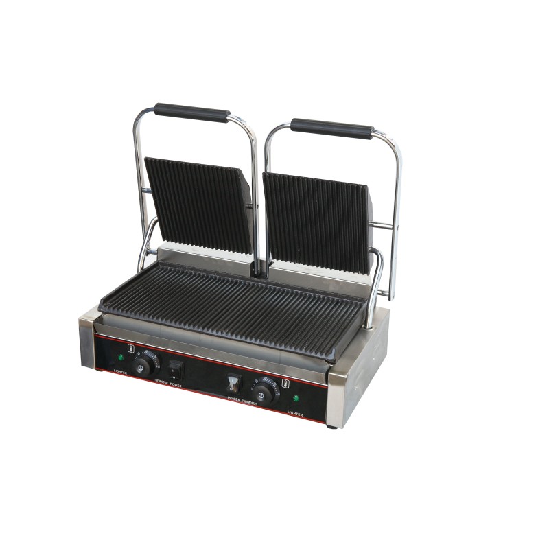 Τοστιέρα CHZ-810-2 56x36x19,5cm 220V 3,6kW Διπλή Ραβδωτή Inox OLYMPIA