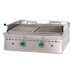 Σχαριέρα GR8S7 Σειρά 75 80x75x38cm 18kW Αερίου με Πέτρα Λάβας 2 Ζωνών Επιτραπέζια SERGAS