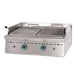 Σχαριέρα GR8S9 Σειρά 90 80x90x38cm 20kW Αερίου με Πέτρα Λάβας 2 Ζωνών Επιτραπέζια SERGAS