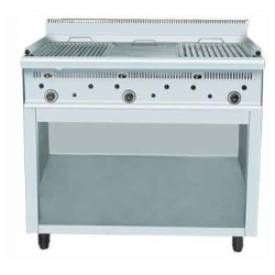Σχαριέρα GR3-B Σειρά 65 127x65x94cm 27kW Αερίου με Πέτρα Λάβας 3 Ζωνών σε Ανοιχτό Ντουλάπι SERGAS