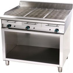 Σχαριέρα WG3S9-B Σειρά 90 127x90x94cm 45kW Αερίου Νερού 3 Ζωνών με Λιποσυλλέκτη σε Ανοιχτό Ντουλάπι SERGAS