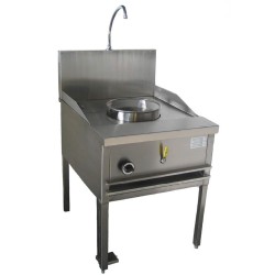 Εστία αερίου γουόκ με ενσωματωμένη βρύση Wok FULI Mono P-35