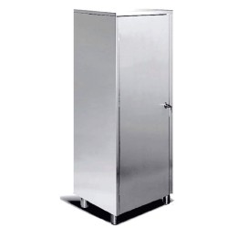 Ντουλάπα AD-066-1 Neutral 60x60x185cm Inox με Ανοιγόμενες Πόρτες, 3 Ράφια & Κλειδαριά ARTSTEEL