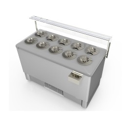 FESTIVAL 10 ΙΝΟΧ Premium βιτρίνα παγωτού 10 θέσεων Crystal