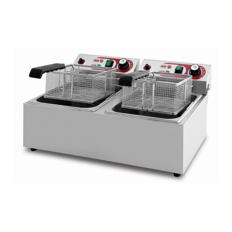EF-102A Ηλεκτρική φριτέζα διπλή 7+7 λίτρων DYNAMIC EF-102A Ηλεκτρική φριτέζα διπλή 7+7 λίτρων DYNAMIC