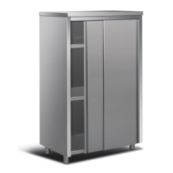 Ντουλάπα AD-097-0 Neutral 90x70x180cm Inox με Συρόμενες Πόρτες & 2 Ρυθμιζόμενα Ράφια ARTSTEEL