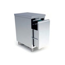 Ερμάριο AR-057-B Special 50x70x87cm Inox με Συρταρωτό Τροχήλατο Αμπάρι ARTSTEEL