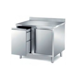 Ερμάριο AR-097-B Special 90x70x87cm Inox με Ανοιγόμενες Πόρτες & Συρταρωτό Αμπάρι ARTSTEEL