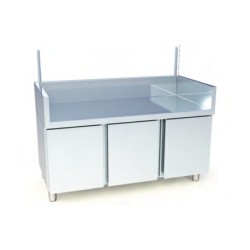 Ερμάριο Κρέπας AR-147-K Neutral 141x70x115cm Inox με Ανοιγόμενες Πόρτες & Κρύσταλλο Προστασίας ARTSTEEL