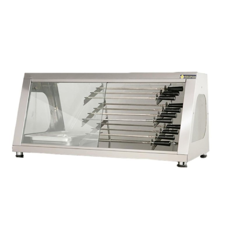 Θερμαινόμενη Βιτρίνα B19 112x61x54cm 0.5kW 230V Προβολής για Ψησταριές SERGAS