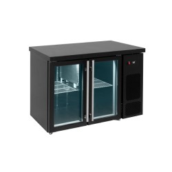 Ψυγείο Μπαρ Συντήρηση BRG-124 124x60x85cm 247lt 220/240V 350W με 2 Γυάλινες Πόρτες για Μπουκάλια σε Μαύρο Χρώμα BAMBAS