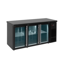 Ψυγείο Μπαρ Συντήρηση BRG-170 170x60x85cm 375lt 220/240V 350W με 3 Γυάλινες Πόρτες για Μπουκάλια σε Μαύρο Χρώμα BAMBAS