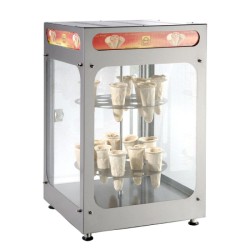 Θερμαινόμενη Βιτρίνα C32 48x42x77cm 1.1kW 230V Περιστρεφόμενη για 32 Πίτσες Χωνάκι ή 4 Πίτσες 30cm Επιτραπέζια SERGAS