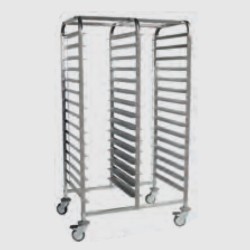 Τρόλεϊ Κοντέινερ CG-072-2 Neutral 73x60x160cm Inox Διπλό για Δίσκους GN 1/1