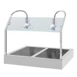 Θερμαντικό Χατκον COS-2 75x60x69cm 1.35kW 230V Ηλεκτρικό Διπλό με Ενιαία Κρυστάλλινη Επιφάνεια & 2 Λευκές Λάμπες Θερμικής Ακτινοβολίας NORTH