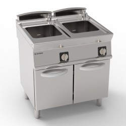Βραστήρας Ζυμαρικών CP8FE7 Tecno74 80x70x90cm 12kW 400V 3N Ηλεκτρικός 24+24lt GN 2/3 σε Κλειστό Ντουλάπι TECNOINOX