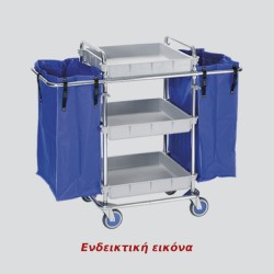 Τρόλεϊ Μεταφοράς Laundry CSH-4 147x56x128cm με 2 Υφασμάτινες Σακούλες & 4 Ράφια για Room Service & Στεγνό Ιματισμό FAGOR
