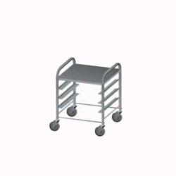 Τρόλεϊ Κοντέινερ CT-004-N Neutral 59x59x80cm Inox για 4 Μπασίνες ARTSTEEL