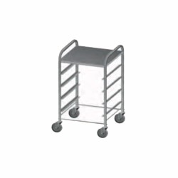 Τρόλεϊ Κοντέινερ CT-005-N Neutral 59x59x105cm Inox για 5 Μπασίνες ARTSTEEL