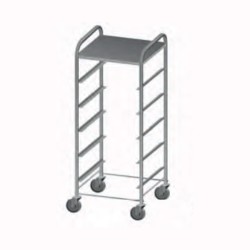 Τρόλεϊ Κοντέινερ CT-006-N Neutral 59x59x157cm Inox για 6 Μπασίνες ARTSTEEL