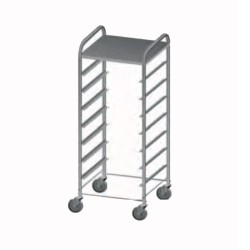 Τρόλεϊ Κοντέινερ CT-008-N Neutral 59x59x157cm Inox για 8 Μπασίνες ARTSTEEL