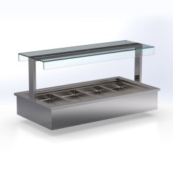 Θερμαινόμενος Μπουφές Drop In DB-077-V 80x76x73cm Inox 500W 2 GN 1/1 Μπαιν Μαρί ARTSTEEL