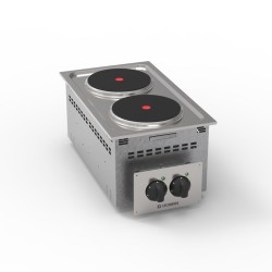 Εστία DPC35E0 Drop-in 35x60x26,6cm 5,2kW 400V 2N Ηλεκτρική με 2 Στρογγυλές Εστίες 22cm TECNOINOX