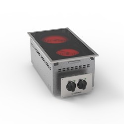 Εστία DPCC35E0 Drop-in 35x60x26,6cm 4,3kW 400V 2N Ηλεκτρική Κεραμική 2 Εστιών TECNOINOX