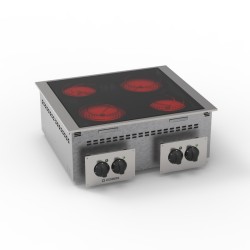 Εστία DPCC70E0 Drop-in 70x60x26,6cm 8,6kW 400V 3N Ηλεκτρική Κεραμική 4 Εστιών TECNOINOX