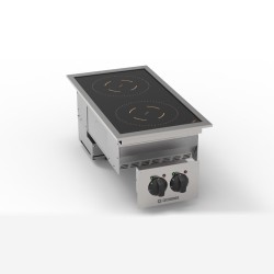 Εστία DPIN35E Drop-in 35x65x29,5cm 7kW 400V 3 Ηλεκτρική Επαγωγική 2 Εστιών TECNOINOX