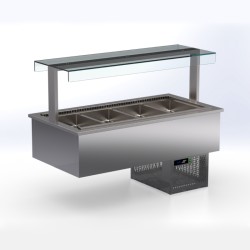 Ψυχόμενος Μπουφές Drop In DR-077-V 80x76x115cm Inox 450W 2 GN 1/1 Μπαιν Μαρί Βεβιασμένης Ψύξης ARTSTEEL