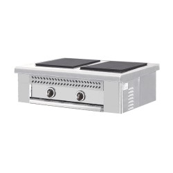 Εστία E-2P 79x49x29cm 6kW 400V2N Ηλεκτρική Τετράγωνη με 2 Εστίες 30x30cm Επιτραπέζια NORTH