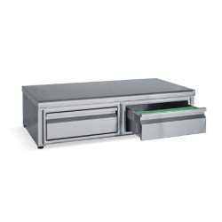 Ερμάριο Καφέ EK-86 86x50x23cm Inox με 2 Συρτάρια & 1 Εσωτερική Μπάρα BAMBAS