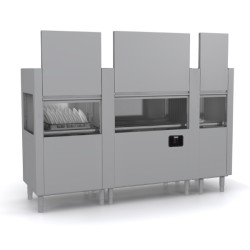 Πλυντήριο Πιάτων Τούνελ EVO401 Evolution 251.9x77x161.5cm 25kW 400V3N για Καλάθι 500x500mm 3 Μονάδες με Πρόπλυση, Πλύση & Break Tank για 270/200/140 Καλάθια/Ώρα KRUPPS