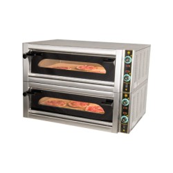 Φούρνος Πίτσας F12L 83.5x80x80cm 9kW 230/400V3L+N Ηλεκτρικός Διπλός 61x61x17cm για 6+6 Πίτσες 30cm SERGAS
