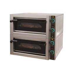 Φούρνος Πίτσας F8 83.5x80x80cm 9kW 230/400V3L+N Ηλεκτρικός Διπλός 61x61x17cm για 4+4 Πίτσες 30cm SERGAS
