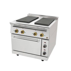 Εστίες FC4FE Σειρά 90 98x90x85cm 17kW Ηλεκτρική με 4 Τετράγωνες Ομοεπίπεδες Εστίες σε Φούρνο Ηλεκτρικό SERGAS
