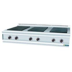 Εστία FC6E Σειρά 90 126x90x34cm 18kW Ηλεκτρική με 6 Τετράγωνες Ομοεπίπεδες Εστίες Επιτραπέζια SERGAS