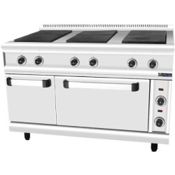 Εστία FC6FE Σειρά 90 126x90x85cm 23kW Ηλεκτρική με 6 Τετράγωνες Ομοεπίπεδες Εστίες σε Φούρνο με Κλειστό Ντουλάπι SERGAS