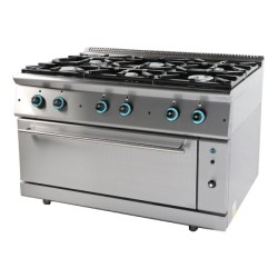 Φλόγιστρο FC6FLS9 Σειρά 90 126x90x85cm 64kW Αερίου 6 Καυστήρων με Πανοραμικό Φούρνο SERGAS