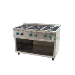 Φλόγιστρο FC6S7-B Σειρά 75 120x75x85cm 43kW Αερίου 6 Καυστήρων σε Ανοιχτό Ντουλάπι SERGAS
