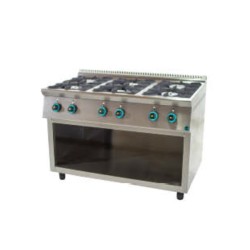 Φλόγιστρο FC6S9-B Σειρά 90 126x90x85cm Αερίου 53kW 6 Καυστήρων σε Ανοιχτό Ντουλάπι SERGAS