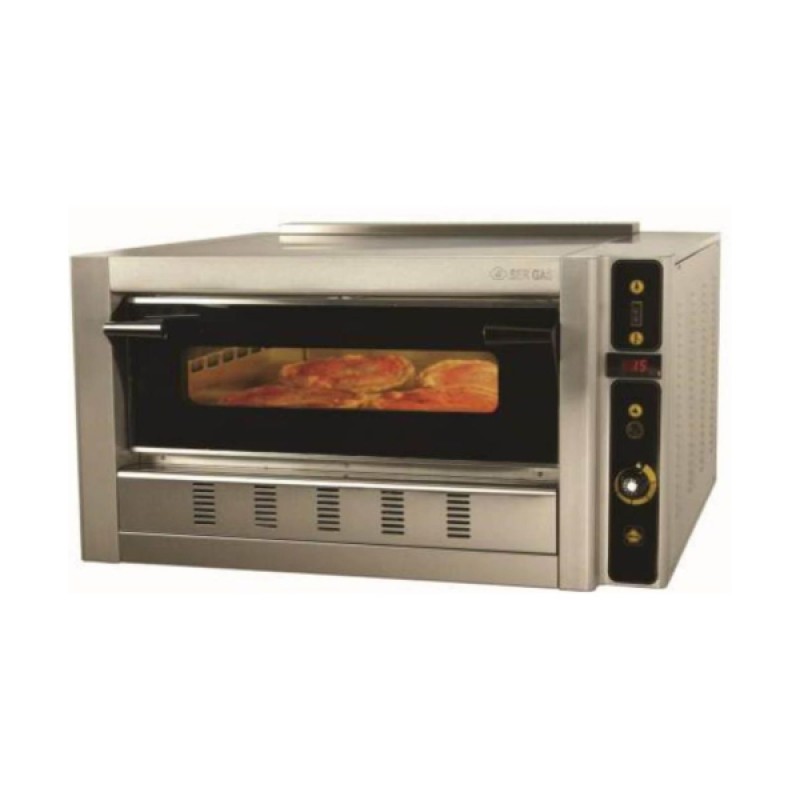 Φούρνος Πίτσας FG70 101x90.3x55Υcm 8kW 230V 8256kcal/h Αερίου Μονός 71x70x17cm για 4 Πίτσες 35cm SERGAS