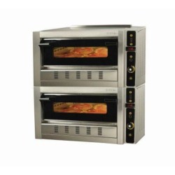 Φούρνος Πίτσας FG70D 101x90.3x110cm 16kW 230V Αερίου Διπλός 71x70x17cm για 4+4 Πίτσες 35cm SERGAS